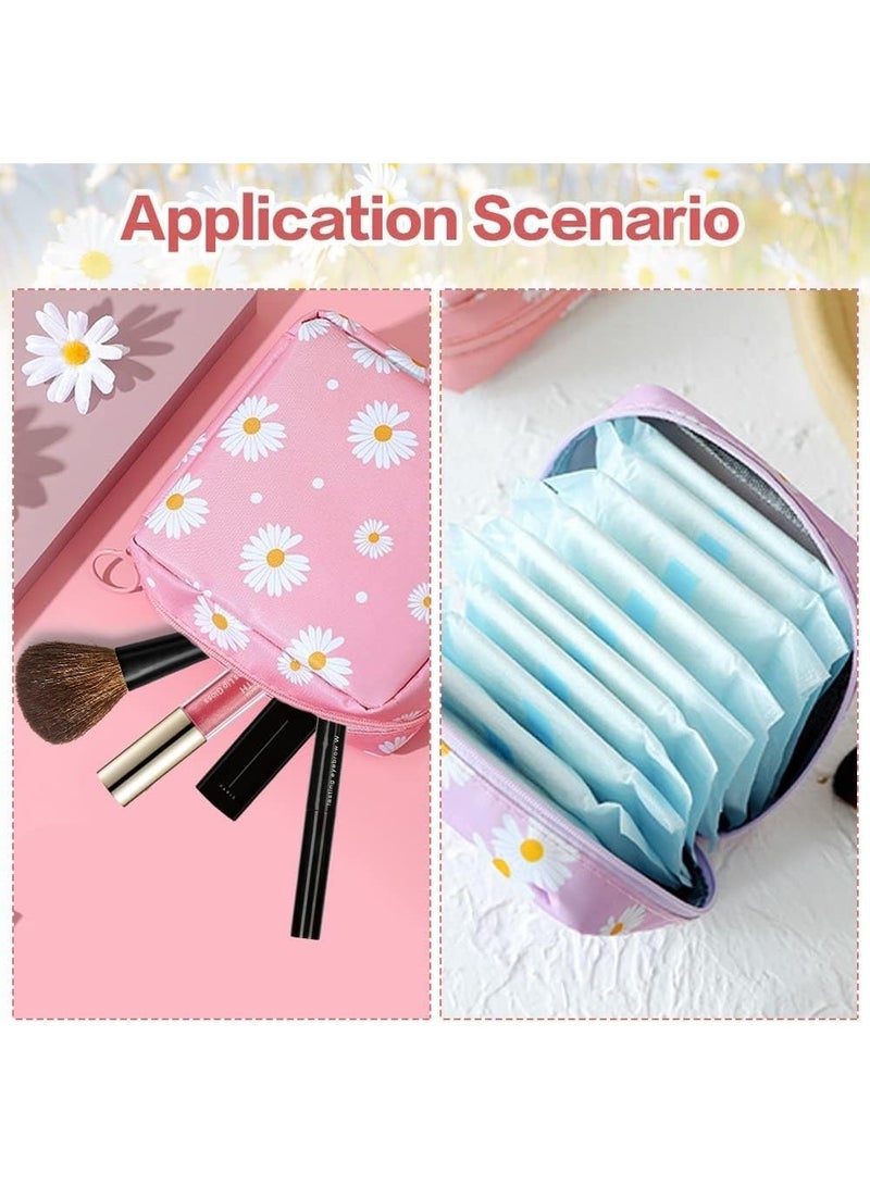 حقيبة تخزين الفوط الصحية والسدادات القطنية - منظم فوط صحية صغير الحجم بسحاب للفتيات المراهقات والنساء، مناسب للتخزين في الحقيبة، متعدد الألوان - Image 2